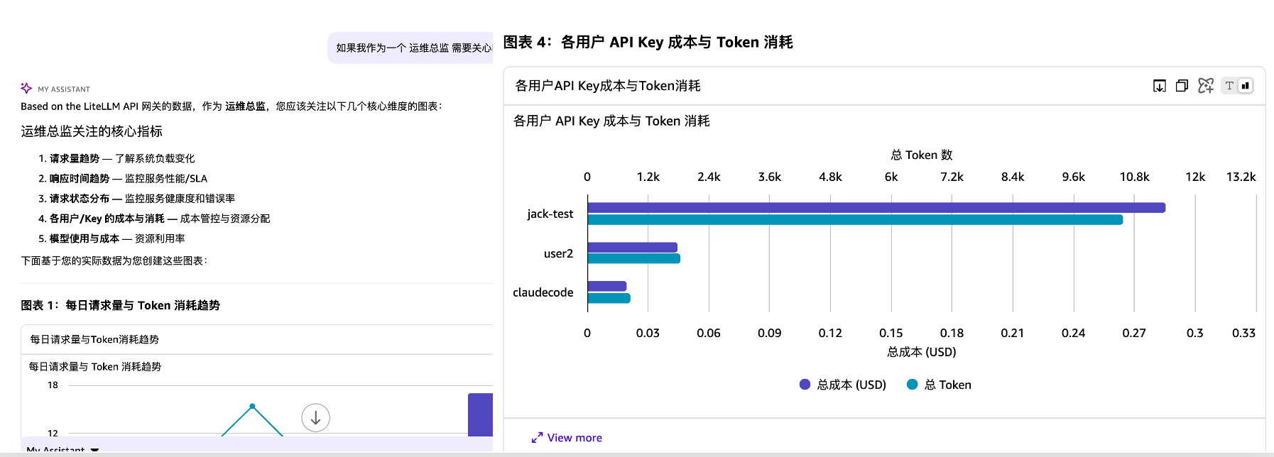 QuickSight LiteLLM 日志分析 Dashboard